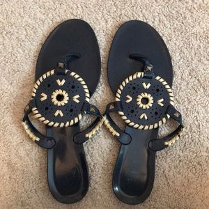 Navy/Gold Jack Rodger Jelly Sandals